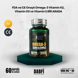 Dabfi Omega-3 Vitamin d3  Vitamin k2 Vitamin E İçeren Yumuşak Soft Jel Kapsül